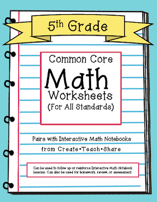 Common Core Worksheets (5th Grade Edition) - Create Teach Share