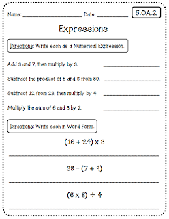 Common Core Worksheets (5th Grade Edition) - Create Teach Share