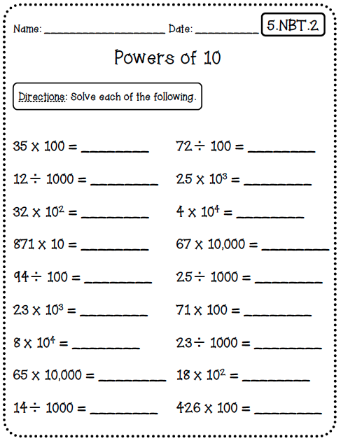 Common Core Worksheets (5th Grade Edition) - Create Teach ...