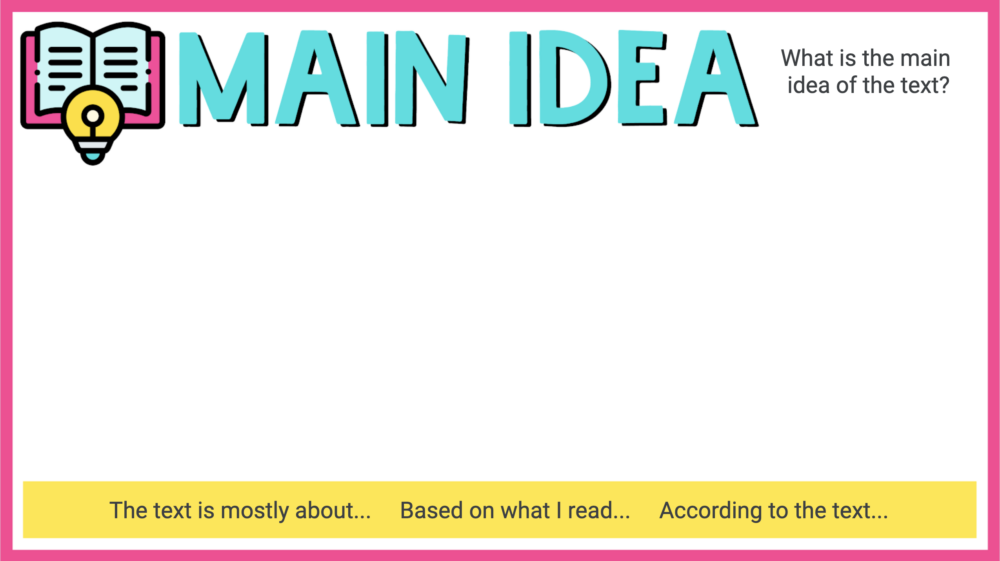 Jamboard Template for "Main Idea"
