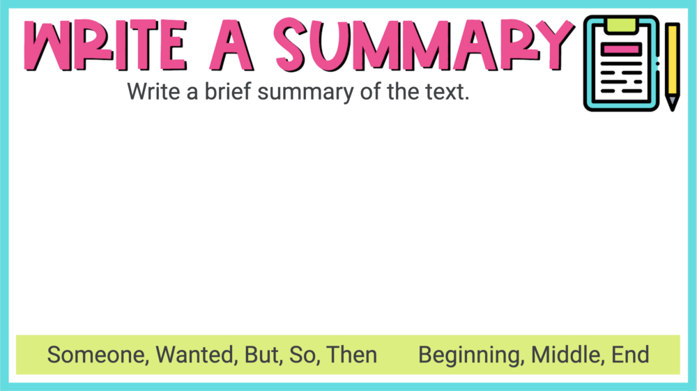 Jamboard Template for "Write a Summary"